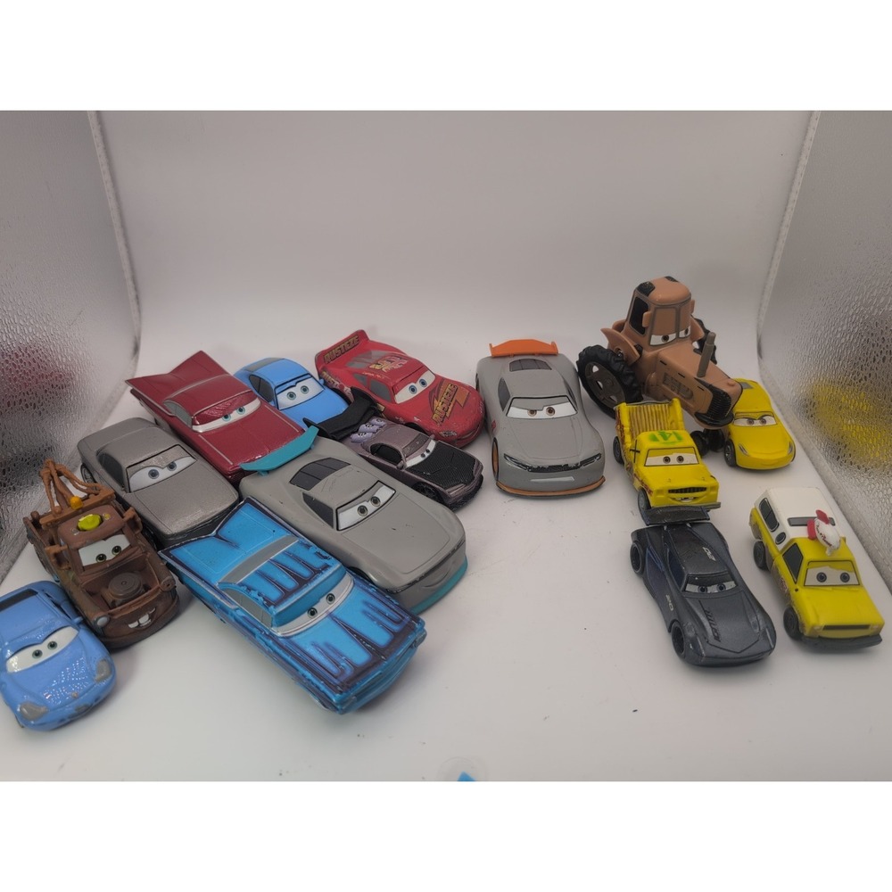 Disney Pixar Cars Lot Of 15 Diecast/Plastic Vehicles Mixed Lot